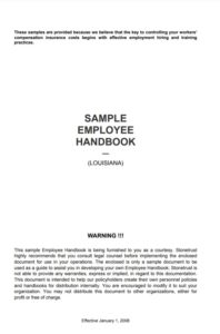 Employee Working Manual Template