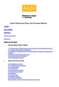 Human Resource Manual Example