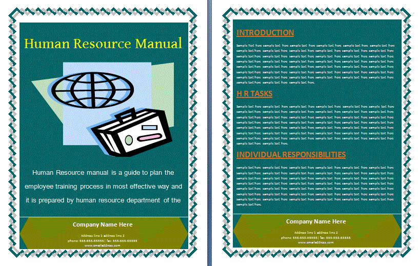 Printable Human Resource Manual Template Free Manual Templates