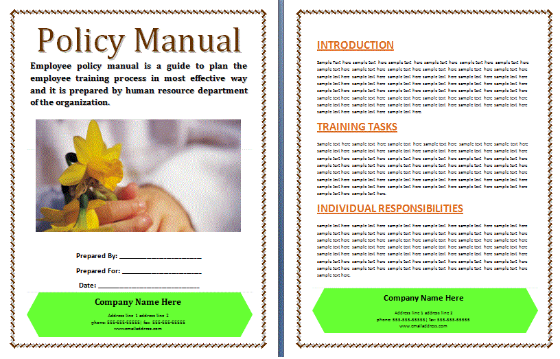 Policies And Procedures Manual Templates 8 Free Word Excel PDF 